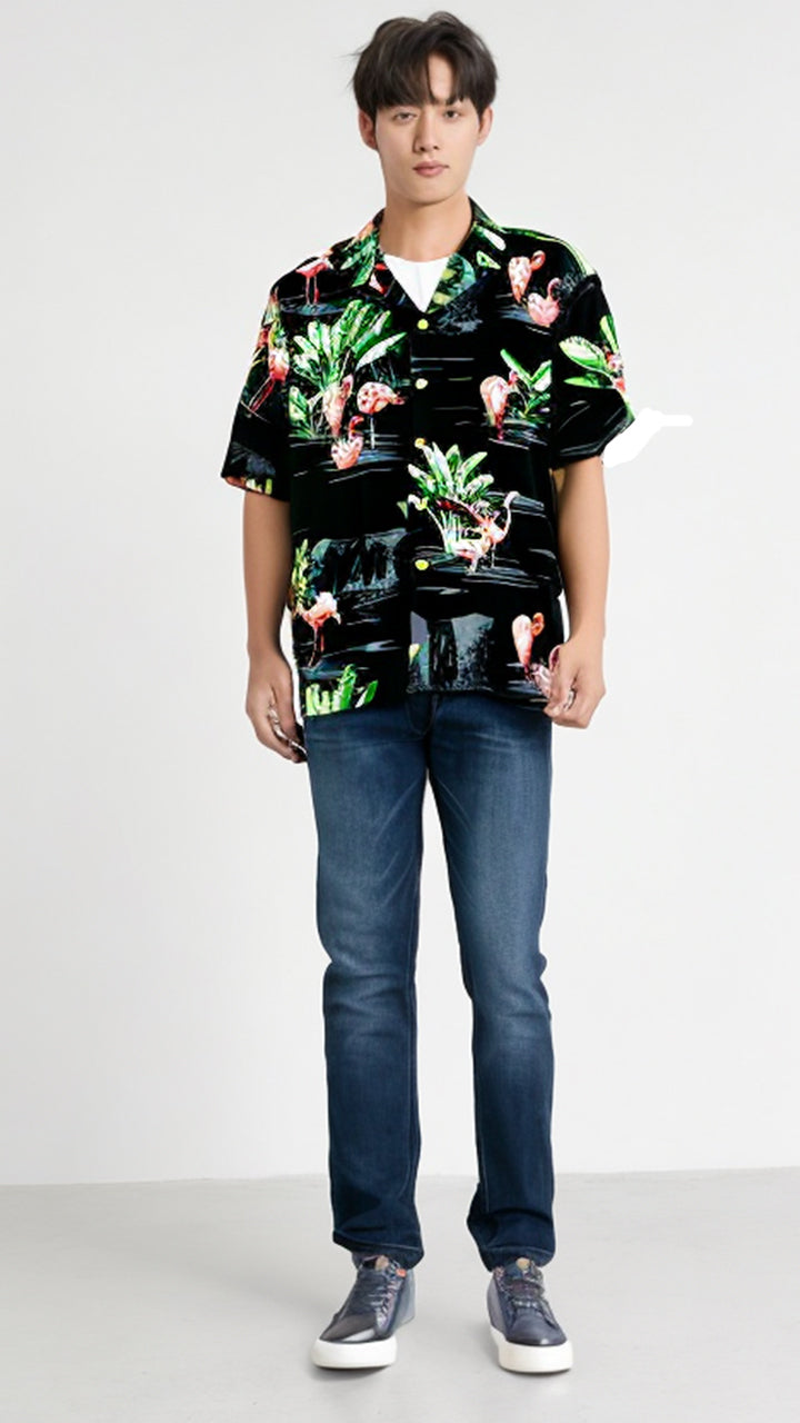 Flamingo 19 Mens Aloha Shirt — Men's Rayon Shirts — Paradise Found (view 4)