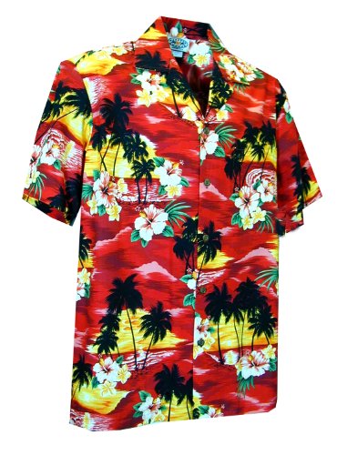 Brilliant Hawaiian Island Sunset Men's — Hawaiian Apparel — Pacific Legend (view 8)