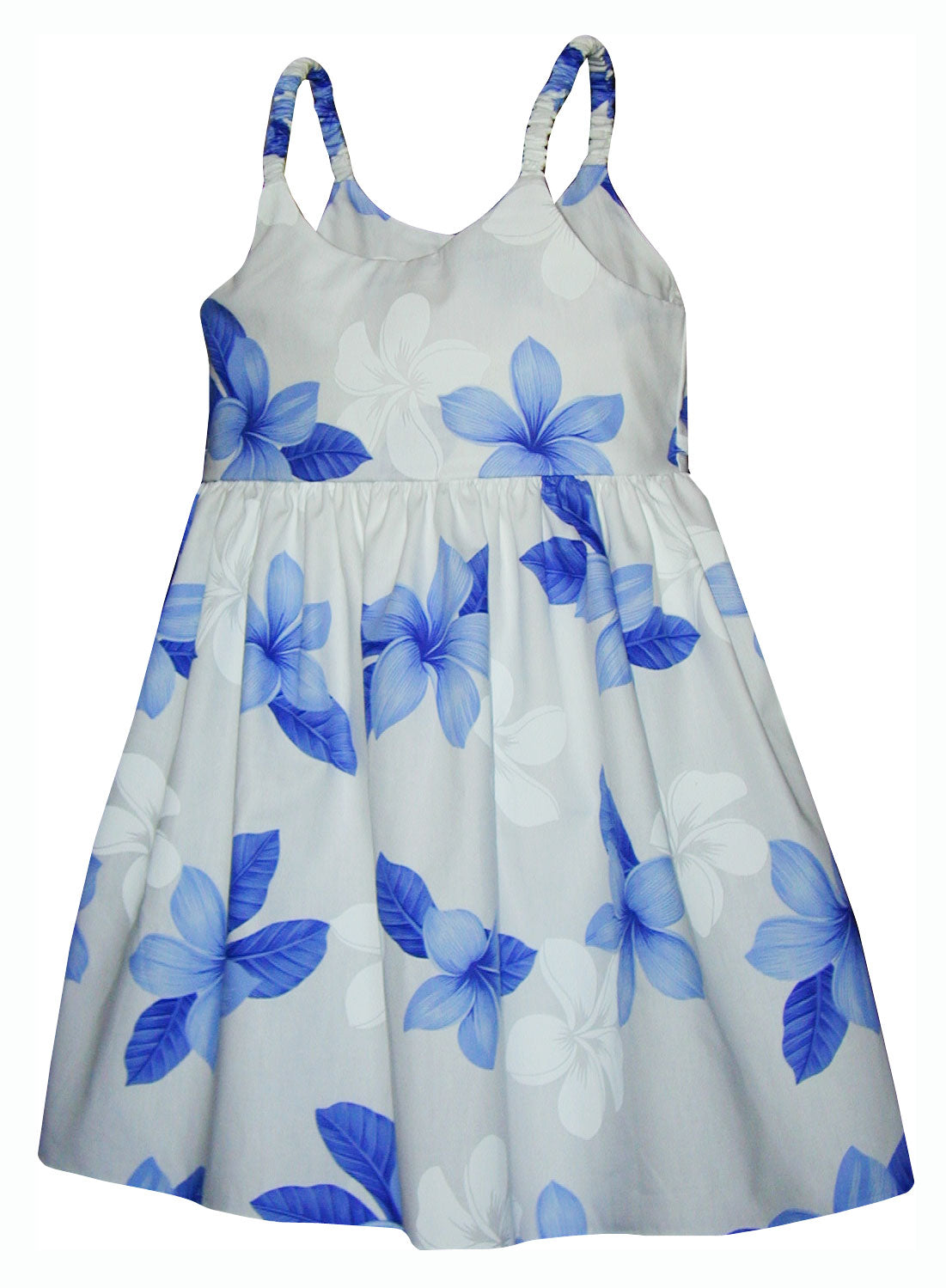 Single Tone Plumeria Girl's Bungee Dress — Girls Dresses — MauiShirts (view 4)