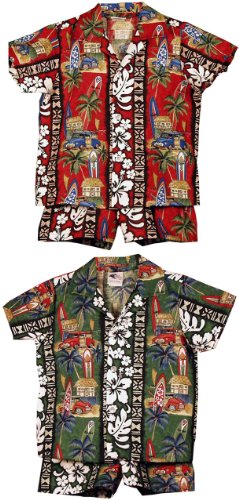 Surfboard Woodie Boy's 2pc — Boys Cabana Sets — MauiShirts
