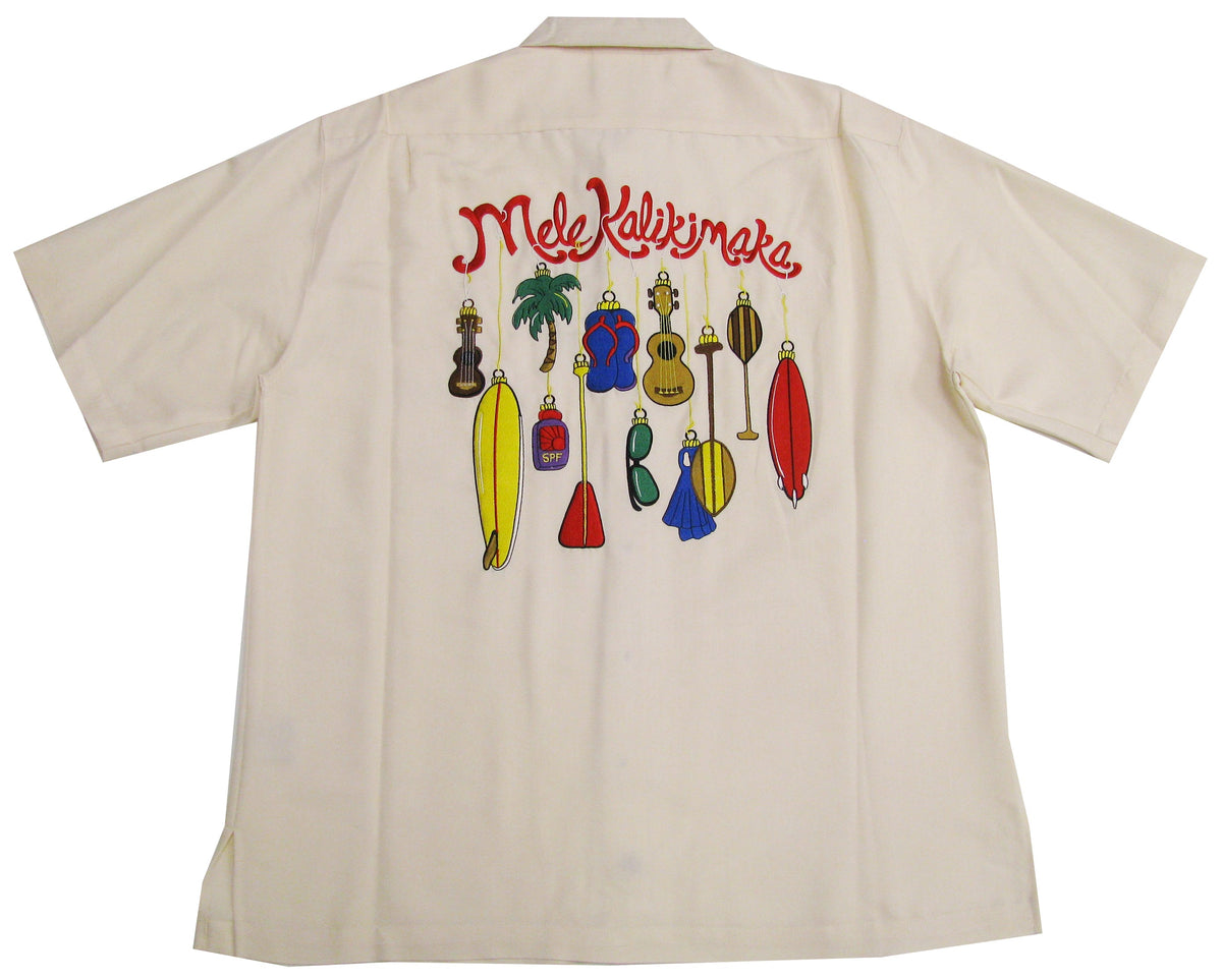 Xmas Ornaments Mele Kalikimaka Go Barefoot — Men's Embroidered Shirts — Go Barefoot (view 3)