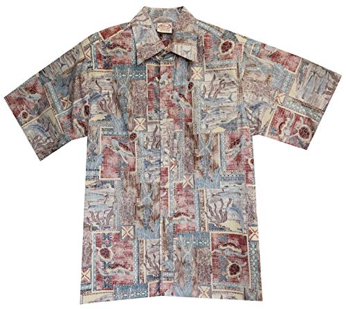 Honu Tapa Go Barefoot Placket Reverse Shirt — Men's Reverse Print Shirts — Go Barefoot (view 9)