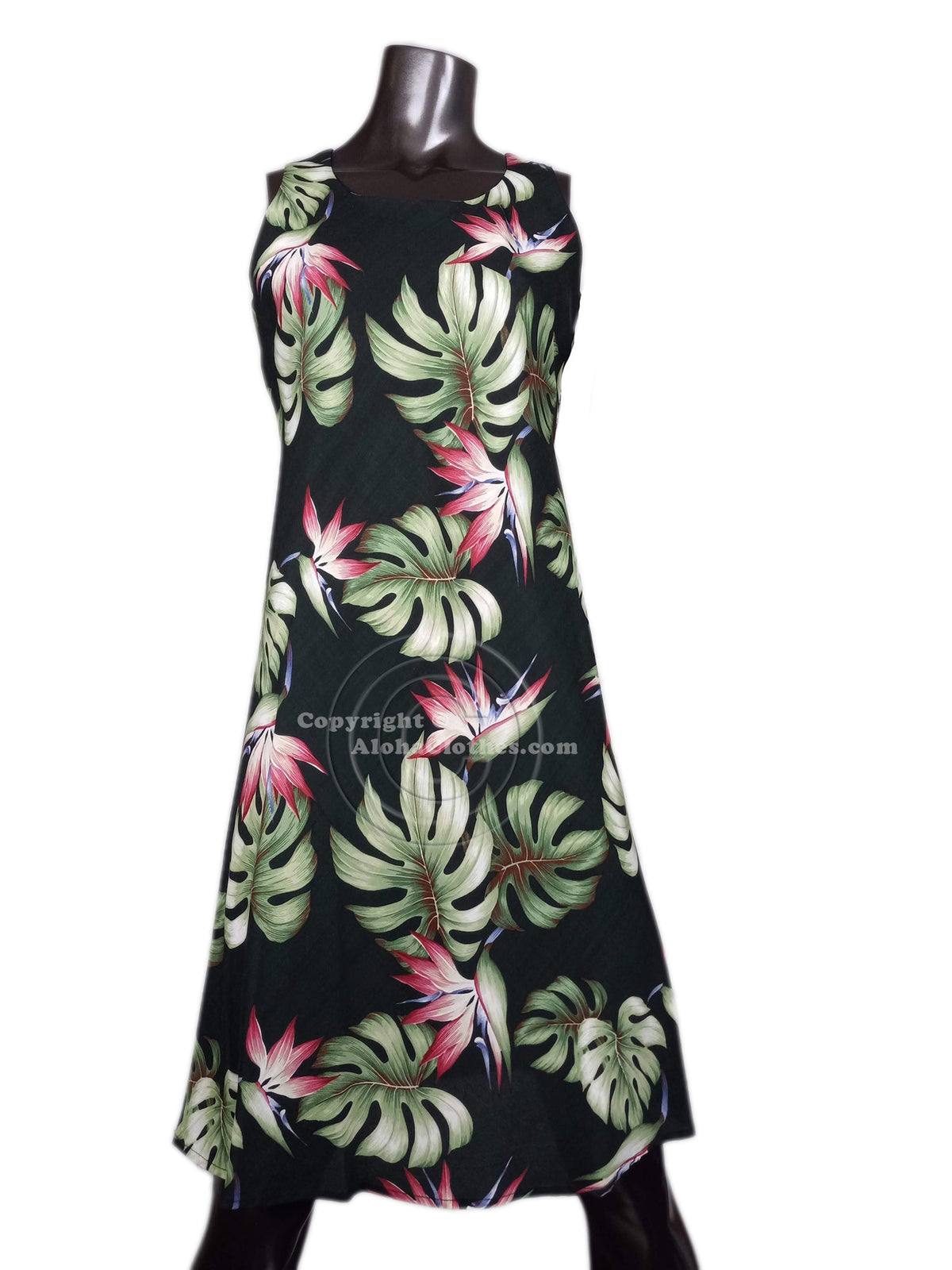 Monstera Paradise Women's Short Tank Flared Dress — Women's Tank Dresses — Paradise Found