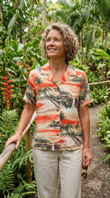 RJC Paradise Island Surf Women's Hawaiian Camp Shirt – Rayon, Made in Hawaii