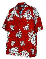 Shadow White Hibiscus Men's — Men's Cotton Shirts — Pacific Legend (view 9)