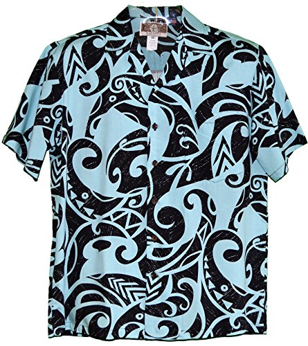 Modern Polynesian Tradition Tattoo Aloha Shirt — Men's Rayon Shirts — RJC (view 6)