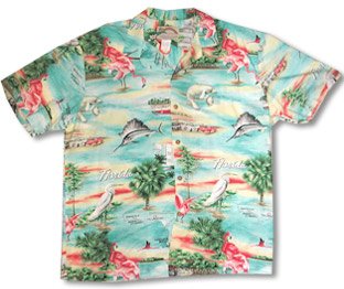 Florida Men's Hawaiian style rayon aloha shirt — Men's Rayon Shirts — Paradise Found (view 5)