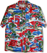 Christmas Hawaii Style Mens Rayon Blend Shirt
