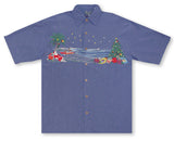 Christmas in Paradise Men's Embroidered Shirt