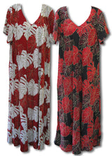 Monstera Leaf V-Neck Evening Dress