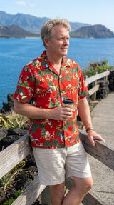 Woody Surfboard Hula Santa Christmas Shirt
