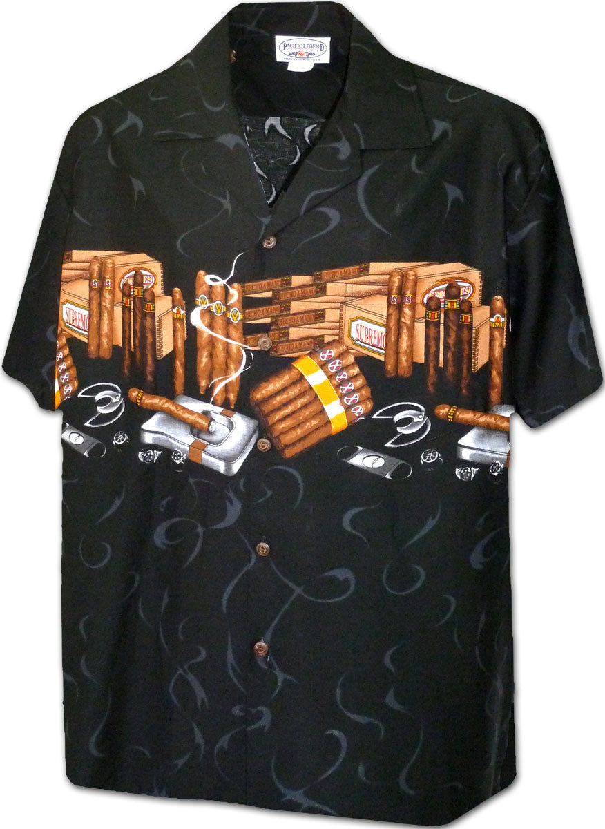 Cigar Smokers Cabinet Men's Cotton Aloha Shirt