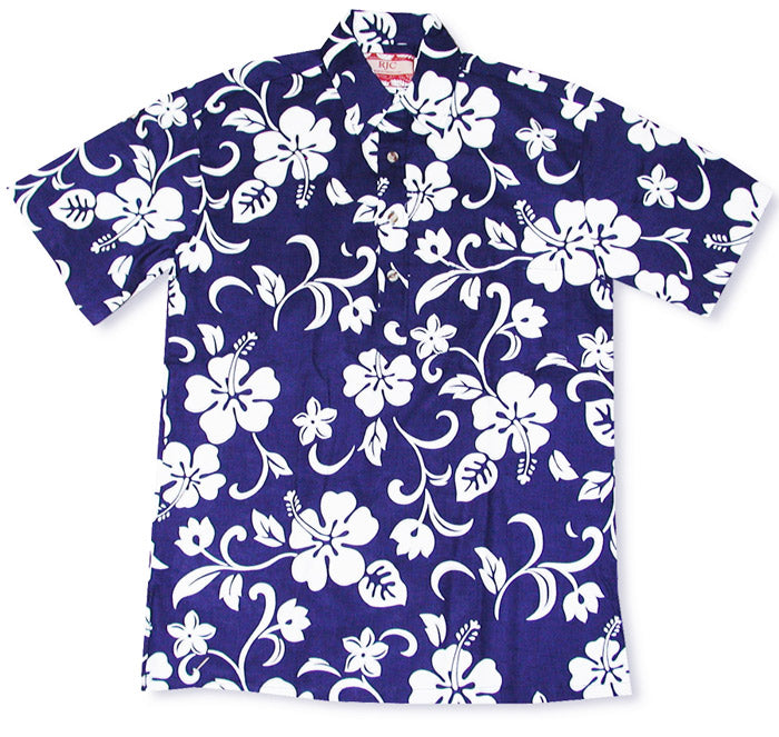 Classic Hibiscus Men's Pullover Polo Cotton Shirt