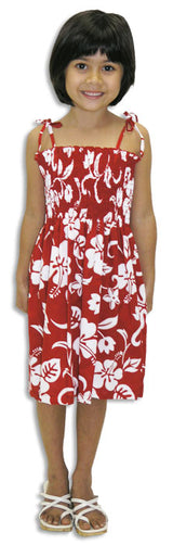 Classic Hibiscus Girl's Smocked Dress