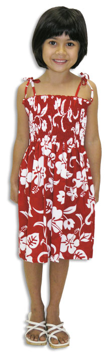 Classic Hibiscus Girl's Smocked Dress