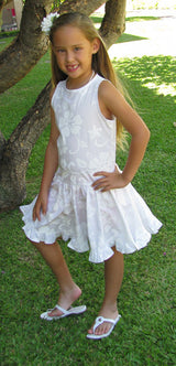 Classic Hibiscus Girl's Drop Waist Flare Dress