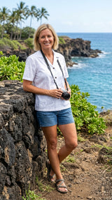 Classic Hibiscus Women's Hawaiian Camp Shirt