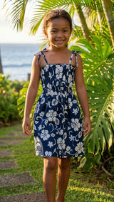 Classic Hibiscus Girl's Smocked Dress — Girls Dresses — MauiShirts (view 4)