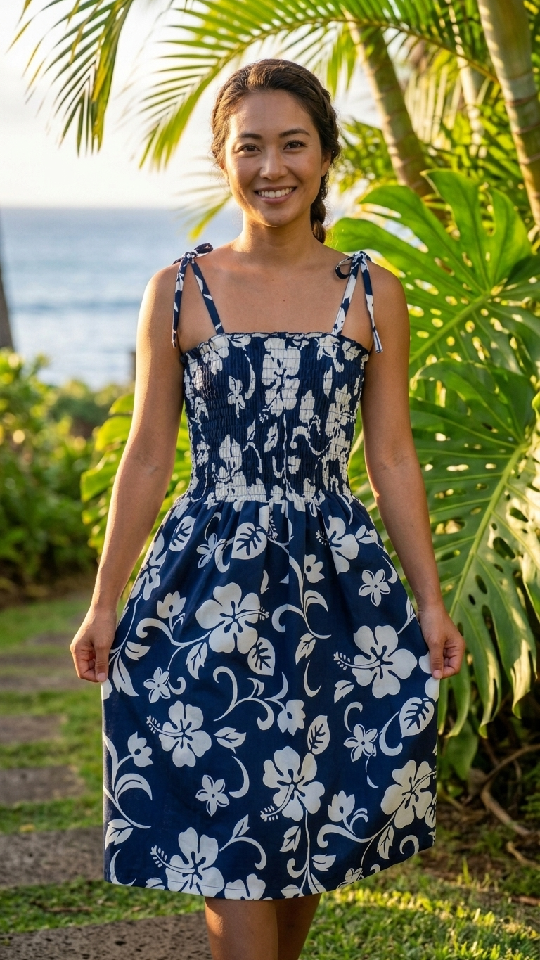 Classic Hibiscus Smocked Dress — Women's Sun Dresses — RJC (view 4)