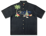 3X Santa on the Beach Embroidered Shirt