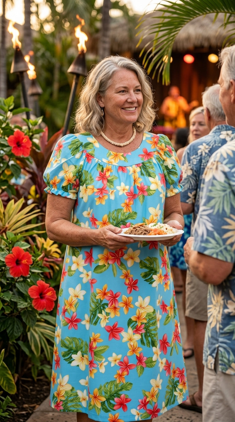 RJC Women's Rainbow Plumeria Muumuu Dress
