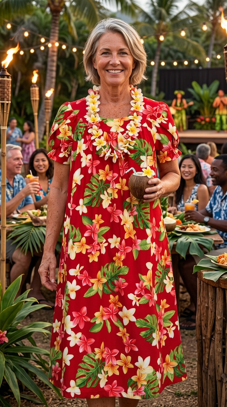 RJC Women's Rainbow Plumeria Muumuu Dress