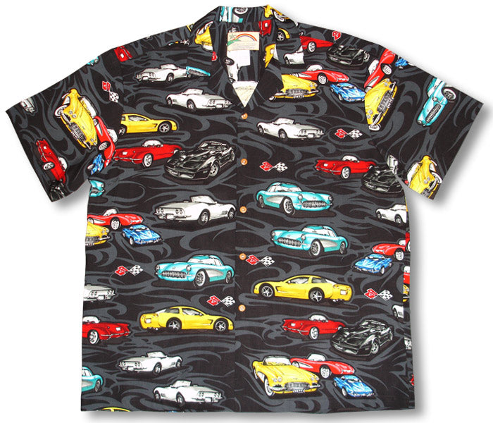 Corvette Generations men's vintage rayon shirt