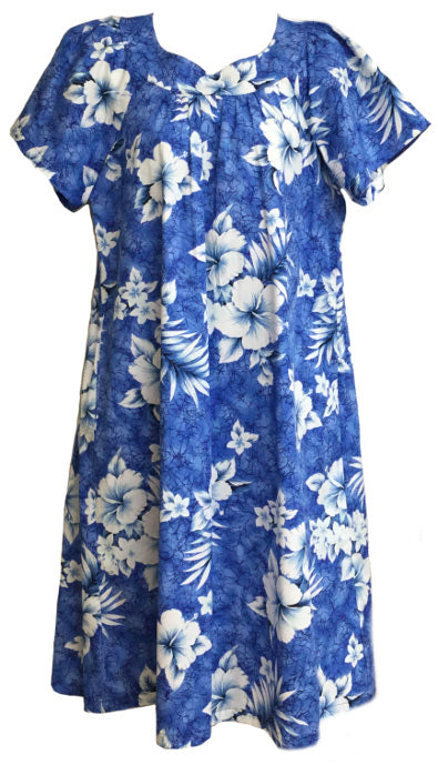 Crack Hibiscus Muumuu Dress