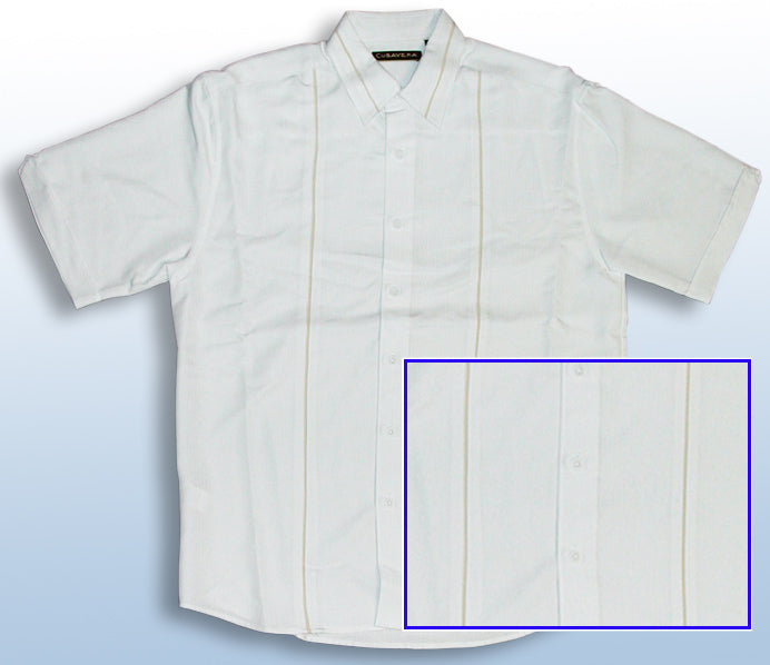 Cubavera Panel Men's Wedding White & Tuxedo Black