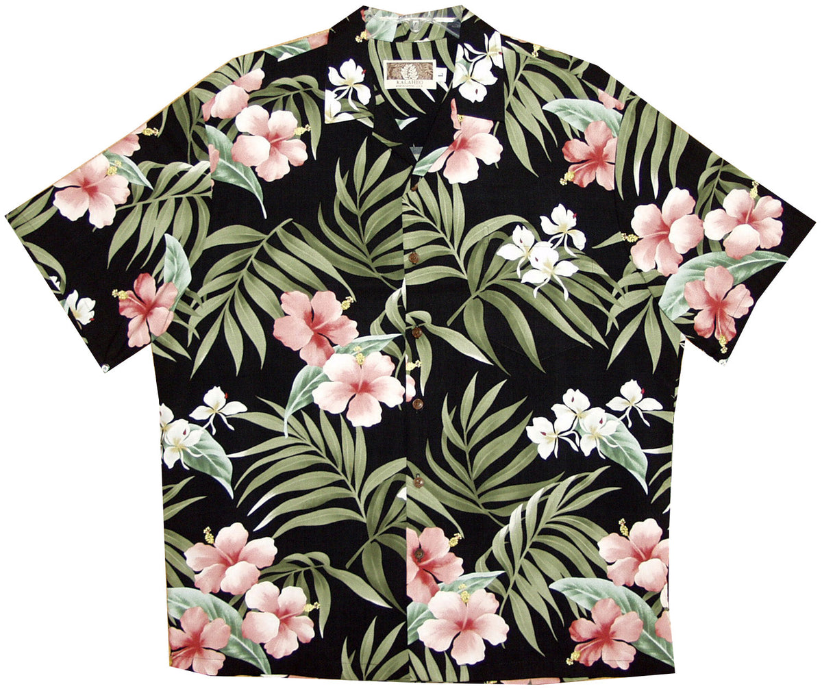 Pale Hibiscus Orchid Men's Shirt — Men's Rayon Shirts — RJC (view 11)