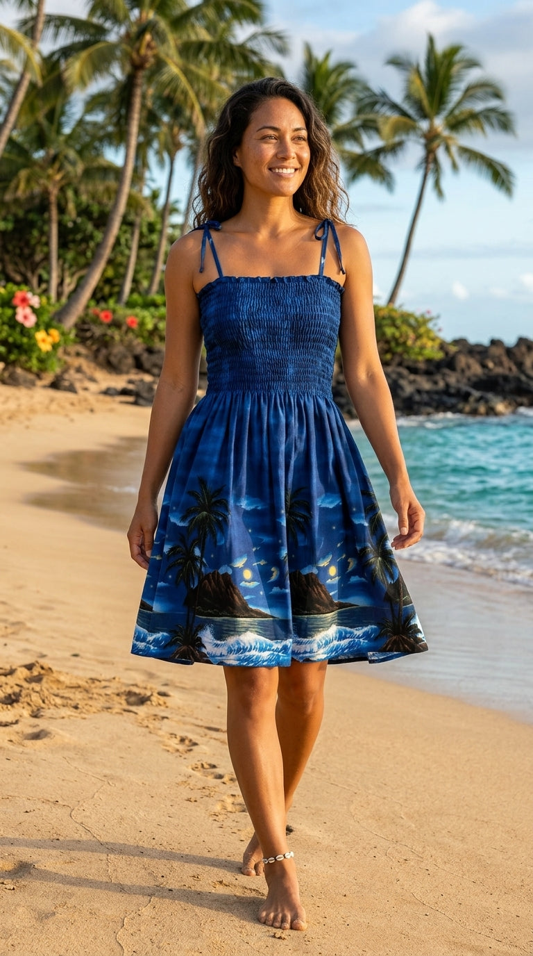 Moonlight Surf Smocked Tube Dress — Women's Sun Dresses — MauiShirts (view 3)