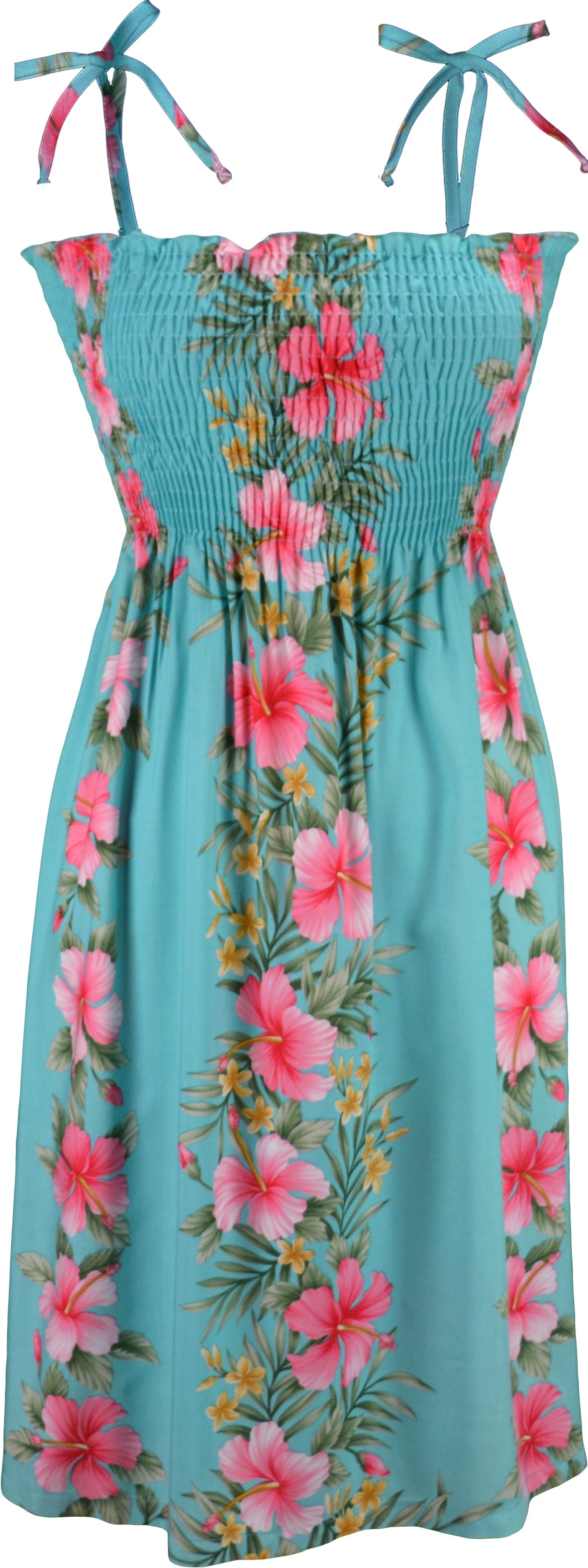 Hibiscus Plumeria Panel Smocked Tube Dress — Women's Sun Dresses — MauiShirts (view 3)