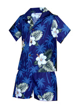 White Hibiscus Monstera Boy's 2pc — Boys Cabana Sets — Pacific Legend (view 7)