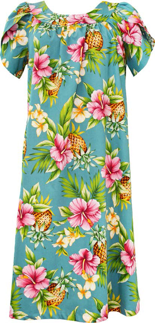 Pineapple Hibiscus Muumuu Dress — Women's Muumuu Dresses — RJC