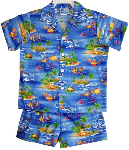 Underwater Cartoon boy's 2pc — Boys Cabana Sets — RJC (view 4)