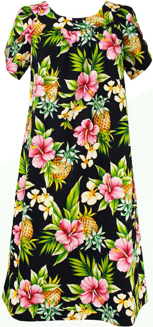Pineapple Hibiscus Muumuu Dress — Women's Muumuu Dresses — RJC