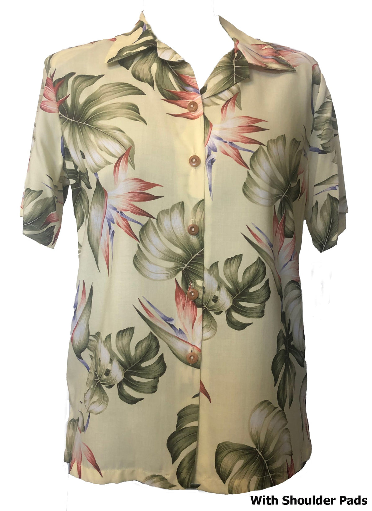 Monstera Paradise women's rayon — Women's Camp Shirts — Paradise Found (view 3)
