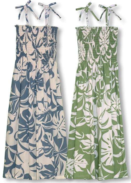 Delicate Tropical Smocked Tube Dress