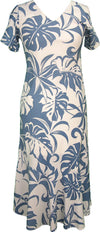 Family Print - Delicate Tropical Bias Cut Tea Length