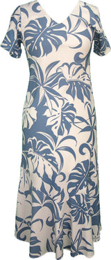 Family Print - Delicate Tropical Bias Cut Tea Length
