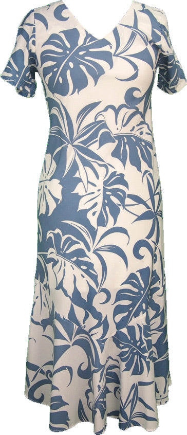 Family Print - Delicate Tropical Bias Cut Tea Length