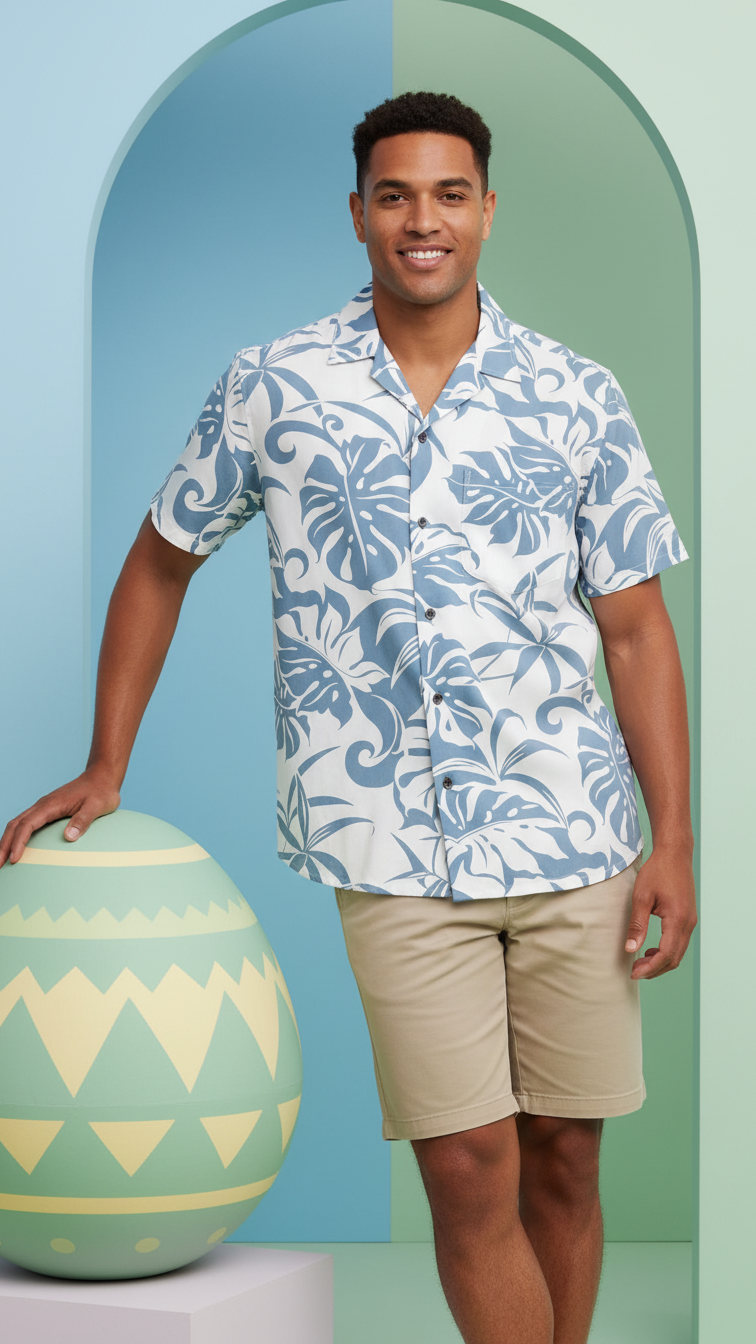 Delicate Tropical Men's Shirt — Men's Rayon Shirts — RJC (view 5)