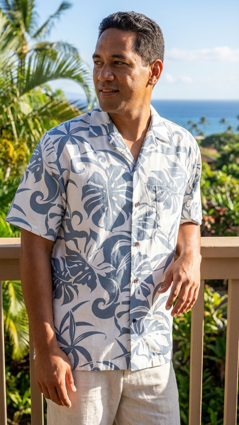 Delicate Tropical Men's Shirt — Men's Rayon Shirts — RJC (view 3)