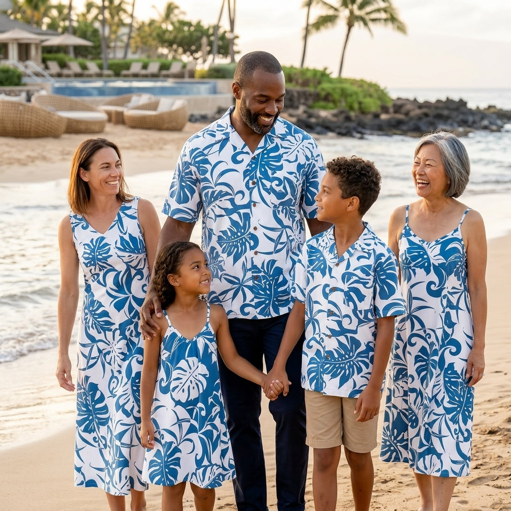 Delicate Tropical Girl's Hawaiian Smocked Dress