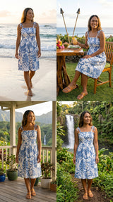 Delicate Tropical Women's Hawaiian Smocked Dress