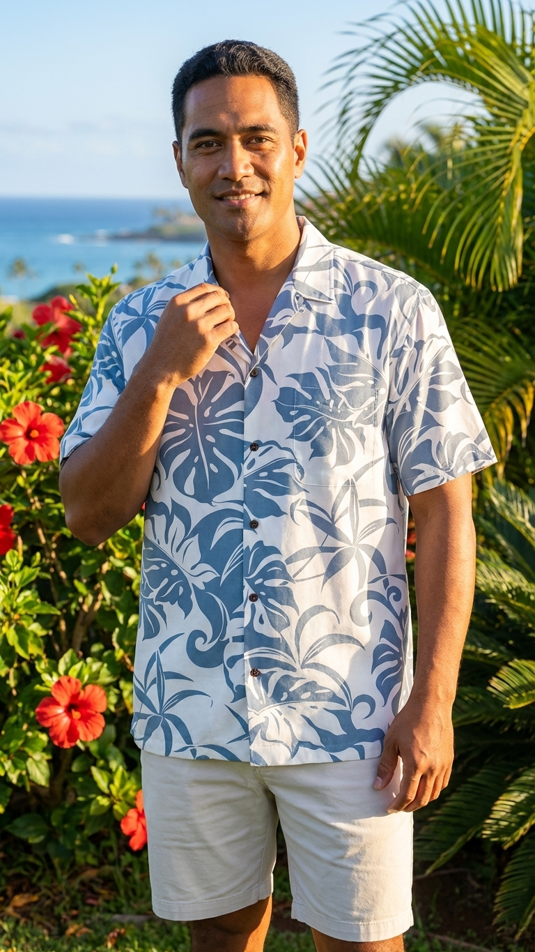 Delicate Tropical Men's Shirt — Men's Rayon Shirts — RJC (view 4)