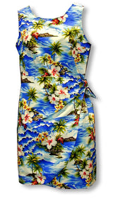 Diamond Head Ocean Wave Side Tied Mock Wrap Sarong