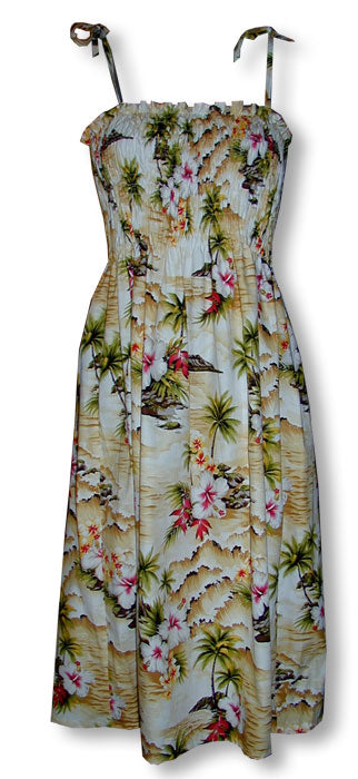 Diamond Head Ocean Waves Smocked Dress