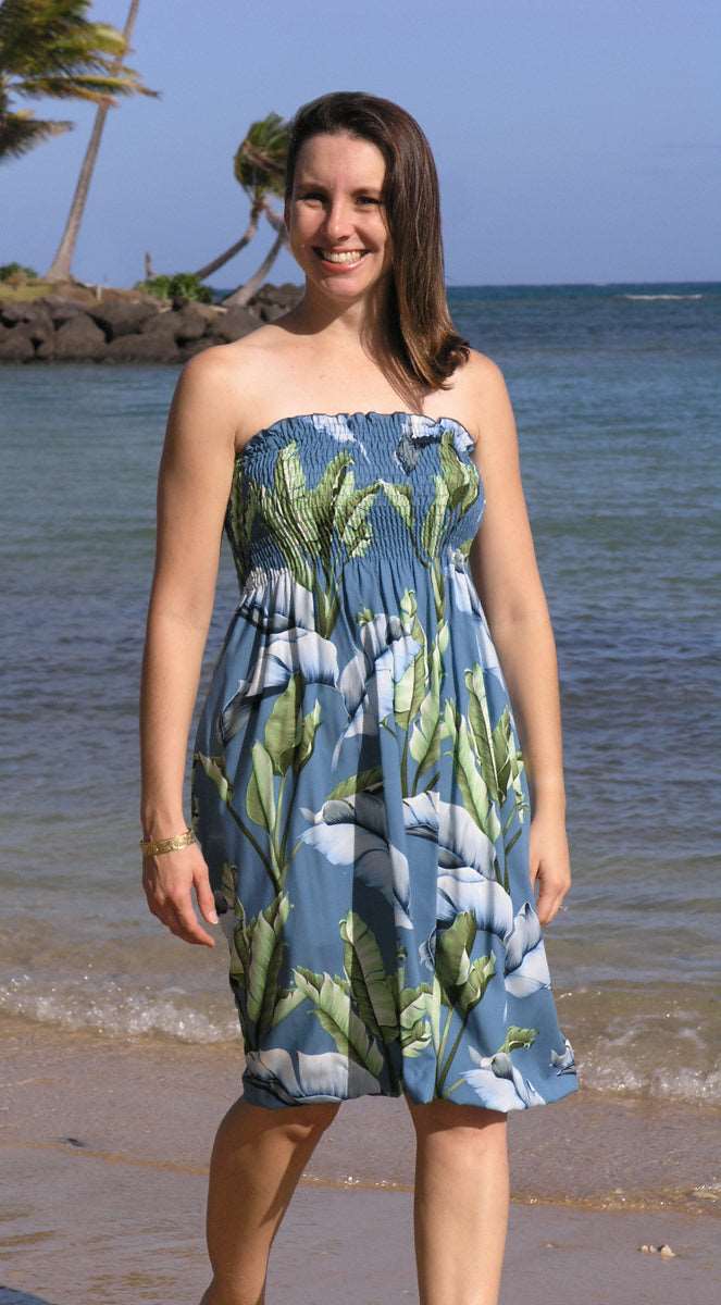 Banana Leaf Smocked Tube Dress — Women's Sun Dresses — MauiShirts
