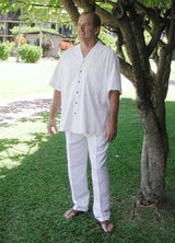 Linen Rayon Blend Wedding White Pants — Men's Pants — MauiShirts (view 4)